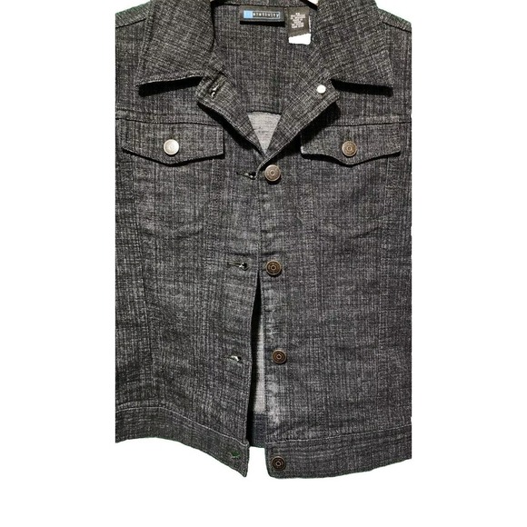 NWOT Relativity Jean Jacket Button Up Stretch Black Wash Women Size PS Fitted - Picture 2 of 5
